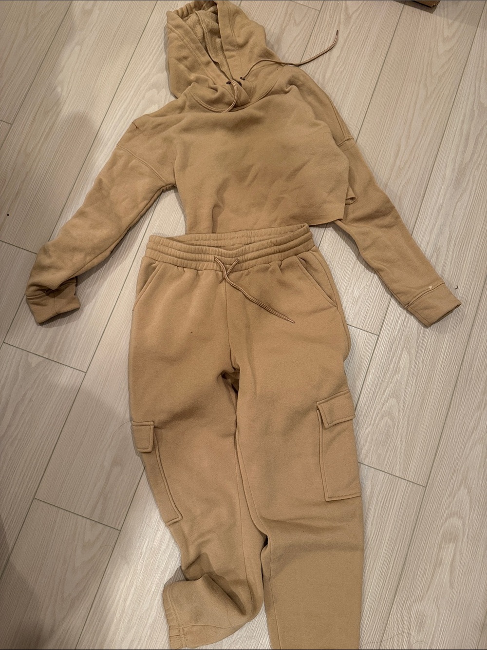 Fashion Nova Tan Fleece-Lined Hoodie
